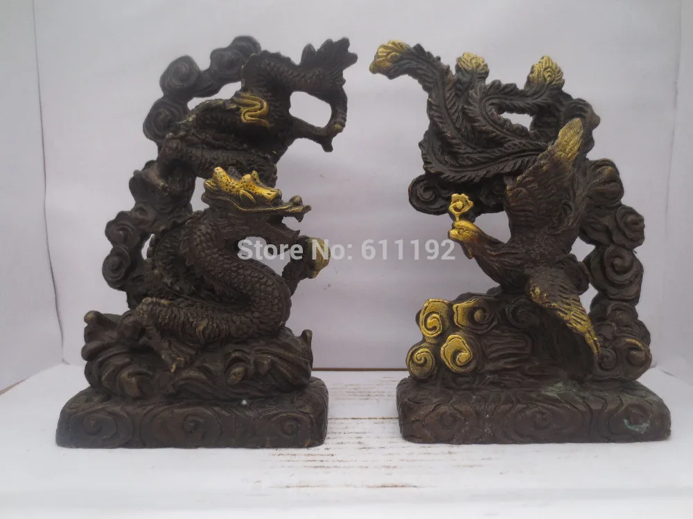 A pair bronze Gilt Dragon Phoenix sculpture, Home FengShui decoration Metal crafts
A pair bronze Gilt Dragon Phoenix sculpture, Home FengShui decoration Metal crafts
