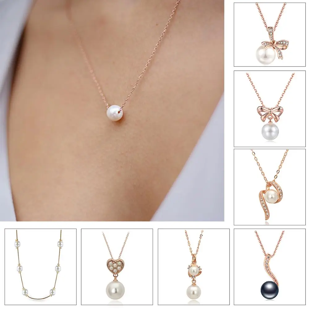 Trendy Daily Imitation Pearl Chain Pendant Necklace for Women Rose Gold Color Fashion Jewelry for Party Wedding
Trendy Daily Imitation Pearl Chain Pendant Necklace for Women Rose Gold Color Fashion Jewelry for Party Wedding