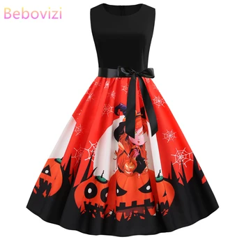 Bebovizi New Women Clothes 2019 Halloween Vestidos Casual Elegant Vintage Dresses Plus Size Pumpkin Print O-Neck Bandage Dress
Bebovizi New Women Clothes 2019 Halloween Vestidos Casual Elegant Vintage Dresses Plus Size Pumpkin Print O-Neck Bandage Dress