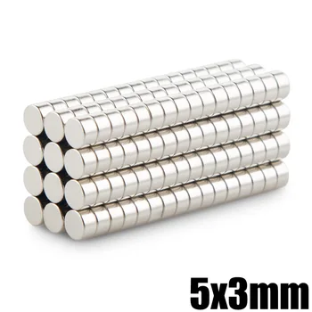50Pcs 5x3 Neodymium Magnet Permanent N35 NdFeB Super Strong Powerful Small Round Magnetic Magnets Disc 5mm x 3mm