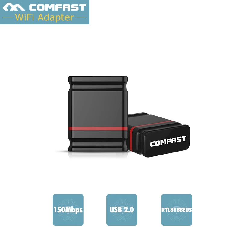 

Comfast Mini 150Mbps Wifi Adapter 802.11b/n/g USB Wi-Fi Network LAN Card 2dBi wifi antenna adaptador PC Laptop USB Wifi Receiver