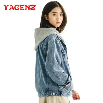YAGENZ Spring Autumn Clothes Jacket Women Denim Coat Harajuku Loose Casual Jeans Jacket Tops Female Single-breasted Hooded Tops
YAGENZ Spring Autumn Clothes Jacket Women Denim Coat Harajuku Loose Casual Jeans Jacket Tops Female Single-breasted Hooded Tops