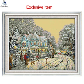 JoySunday DIY Cross Stitch Kits Needlework The Happy Holiday Christmas Street Snow 11CT 14CT painting gift art factory wholesale
JoySunday DIY Cross Stitch Kits Needlework The Happy Holiday Christmas Street Snow 11CT 14CT painting gift art factory wholesale