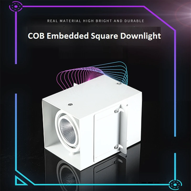 LukLoy COB Встроенный белый квадратный вниз свет большой офисный потолок лампа