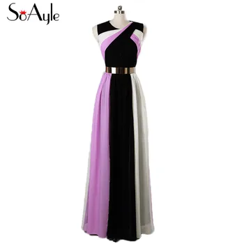 A-Line Spliced 3 Colors Prom Dresses Girls Party Gowns Vestidos De Festa Gold Belt Sash Zip Up Ruched Long Dresses For Women
A-Line Spliced 3 Colors Prom Dresses Girls Party Gowns Vestidos De Festa Gold Belt Sash Zip Up Ruched Long Dresses For Women
