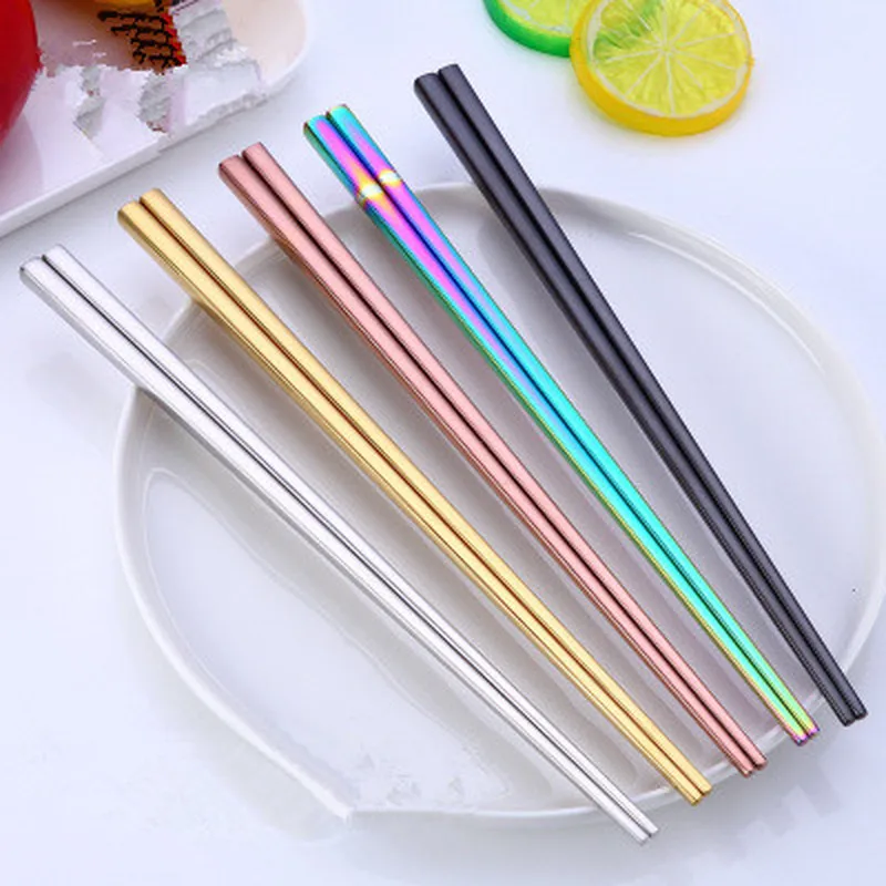 1 Pair Stainless Steel Tableware Colorful Length 23cm Reusable Chopsticks Dishware Silver Iron Antiskid Household Metal Chinese
1 Pair Stainless Steel Tableware Colorful Length 23cm Reusable Chopsticks Dishware Silver Iron Antiskid Household Metal Chinese