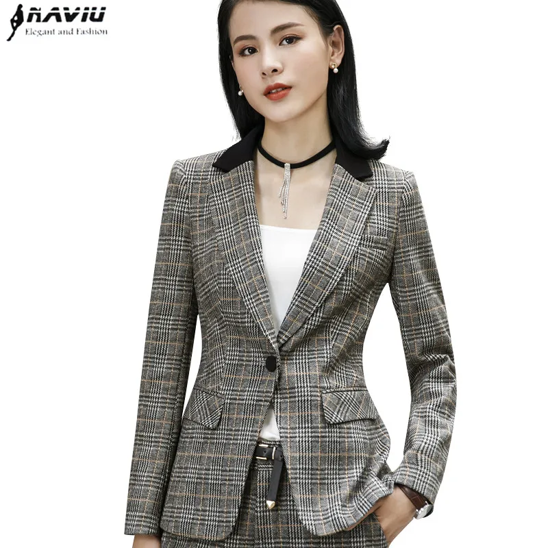 New high quality Fashion Plaid blazer winter professional long sleeve slim jacket office ladies Business Interview work coat
New high quality Fashion Plaid blazer winter professional long sleeve slim jacket office ladies Business Interview work coat