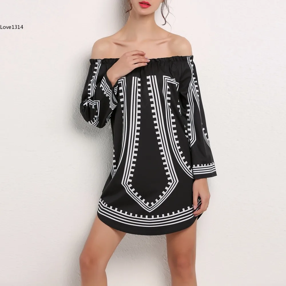 Sexy Off Shoulder Dress Women Slash Neck Long Sleeve Geometry Print Dress LAdies Beach Casual Irregular Summer Loose Mini Dress
Sexy Off Shoulder Dress Women Slash Neck Long Sleeve Geometry Print Dress LAdies Beach Casual Irregular Summer Loose Mini Dress