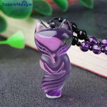 Wholesale Purple Natural Stone Pendants Fox Pendant Necklace Lucky Women Men Women Fashion Sweater Chain Jewelry JoursNeige
Wholesale Purple Natural Stone Pendants Fox Pendant Necklace Lucky Women Men Women Fashion Sweater Chain Jewelry JoursNeige