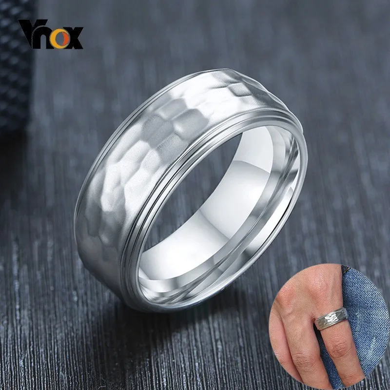 Vnox 8mm Irregular Hammer Texture Ring for Men Never Fade Stainless Steel Casual Male Anel Finger Alliance
Vnox 8mm Irregular Hammer Texture Ring for Men Never Fade Stainless Steel Casual Male Anel Finger Alliance