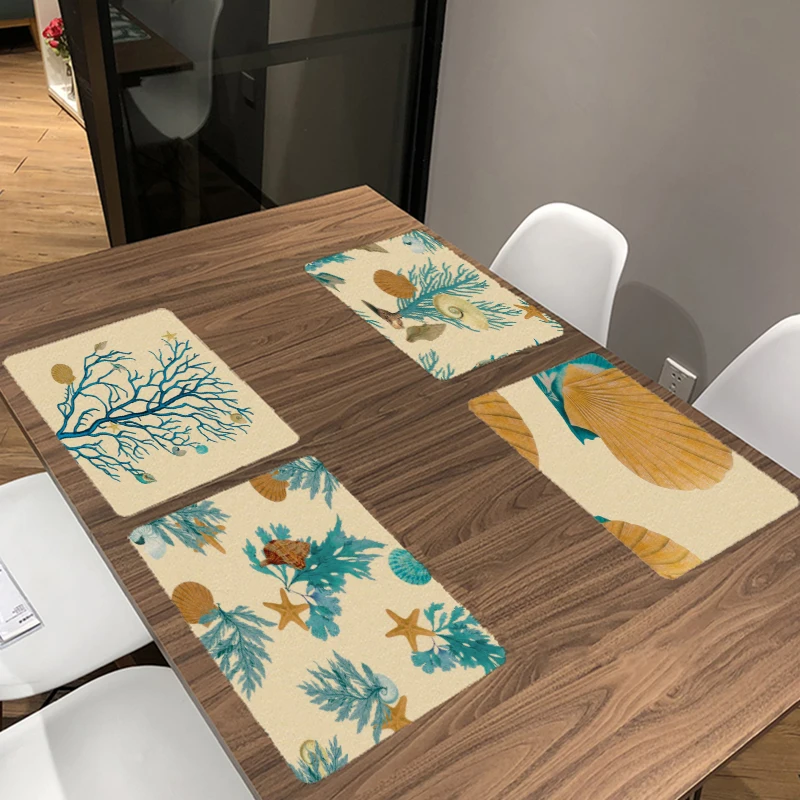 New Sea Coral Table Mat Seashells Clams Napkins Cotton Placemat Kitchen Decoration Starfish Dining Accessories Tablecloth Cover
New Sea Coral Table Mat Seashells Clams Napkins Cotton Placemat Kitchen Decoration Starfish Dining Accessories Tablecloth Cover
