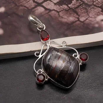 Unique Jewelry Hematite RedGarnet 925 Sterling Silver Color Charms Pendant Necklace Jewelry 2 1/2 INCH TF608
Unique Jewelry Hematite RedGarnet 925 Sterling Silver Color Charms Pendant Necklace Jewelry 2 1/2 INCH TF608
