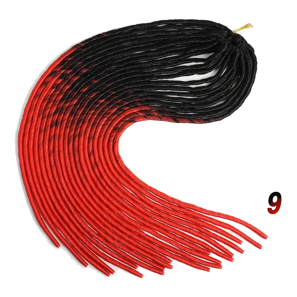 20 "синтетический Dreadlock косы волос для женщин Ombre цвет натуральный черный корень