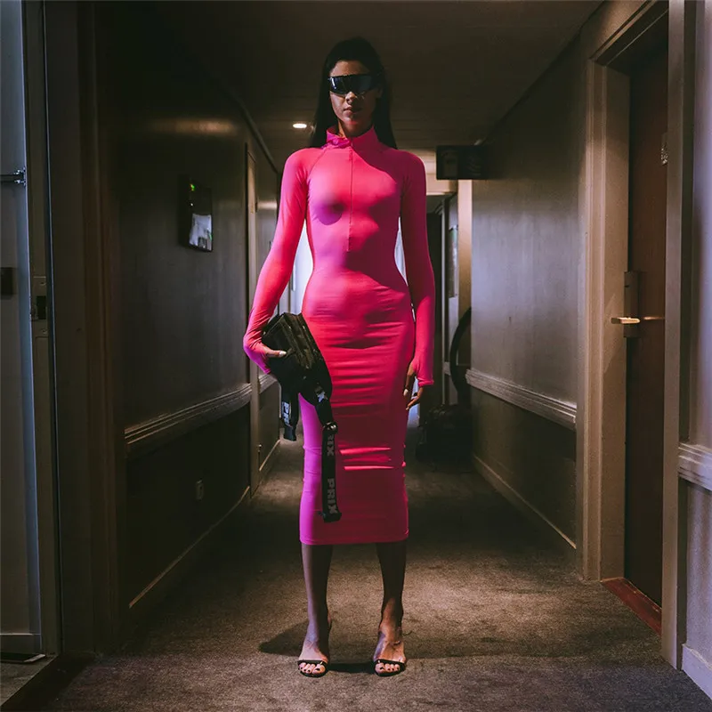 ZHYMIHRET 2018 Autumn Neon Color Long Dress Fall Women Sexy Skinny Zipper Front Long Sleeve Bandage Dress Party Vestidos Female
ZHYMIHRET 2018 Autumn Neon Color Long Dress Fall Women Sexy Skinny Zipper Front Long Sleeve Bandage Dress Party Vestidos Female