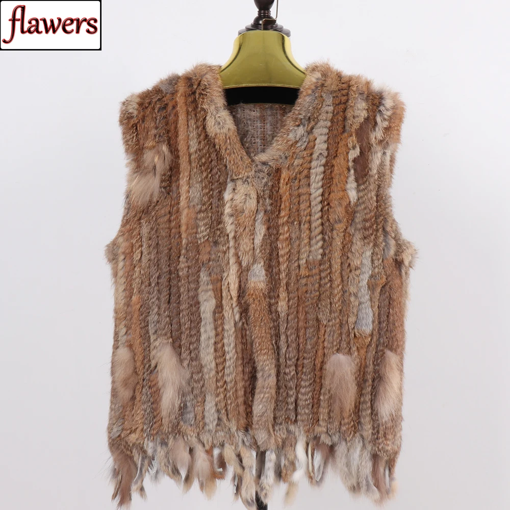 New Lady Knitted Real 100% Natural Rabbit Fur Vests Women Warm Real Rabbit Fur Gilets Winter Tassel Knit Rabbit Fur Waistcoats
New Lady Knitted Real 100% Natural Rabbit Fur Vests Women Warm Real Rabbit Fur Gilets Winter Tassel Knit Rabbit Fur Waistcoats
