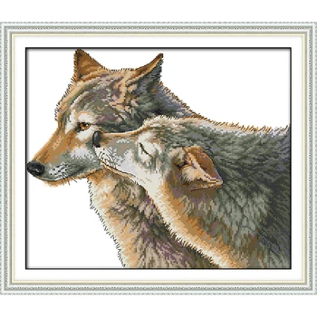 The kiss of wolf animal gift cross stitch kit cartoon counted 14ct cotton threads embroidery DIY handmade needlework craft plus 
The kiss of wolf animal gift cross stitch kit cartoon counted 14ct cotton threads embroidery DIY handmade needlework craft plus