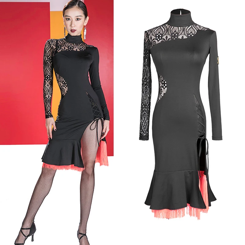 Latin Dance Dress Women Black Sexy Lace Dress Lady Tango Ballroom Flamengo Tango Salsa Dress Competitive Dance Dress BL1140
Latin Dance Dress Women Black Sexy Lace Dress Lady Tango Ballroom Flamengo Tango Salsa Dress Competitive Dance Dress BL1140
