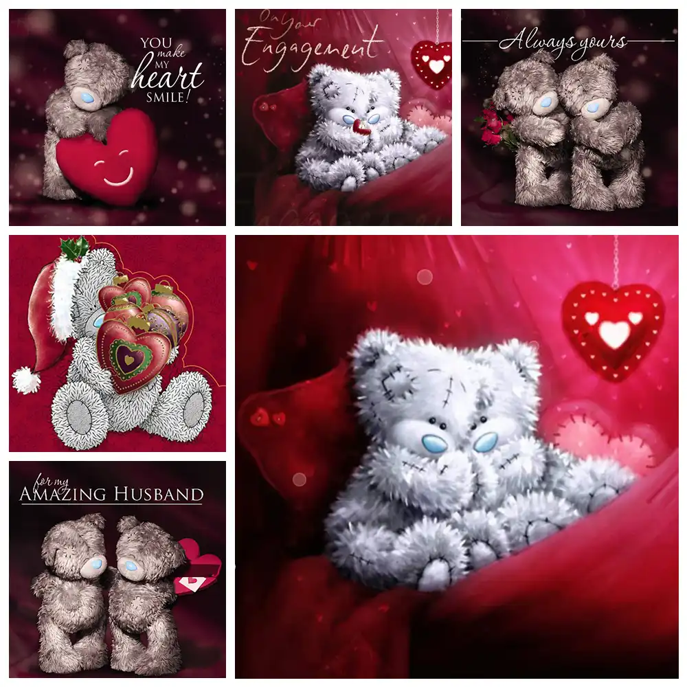 square/round wedding decoration gifts mosaic teddy bear stickers