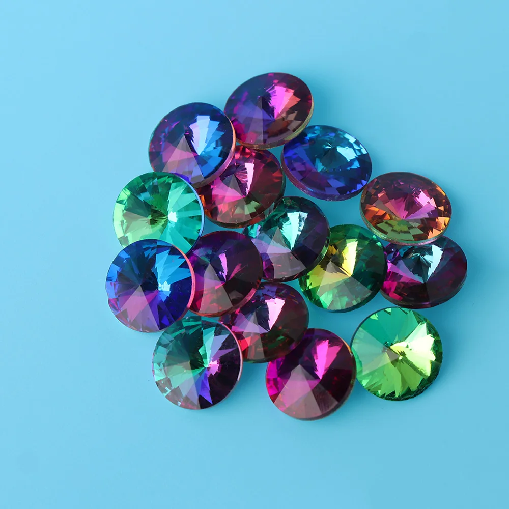 15 Pcs 12mm Colorful AB Rivoli Beads Fantasy Stone Round Crystal Glass Pointback Crystal Stones Bracelet Jewelry Accessories
15 Pcs 12mm Colorful AB Rivoli Beads Fantasy Stone Round Crystal Glass Pointback Crystal Stones Bracelet Jewelry Accessories
