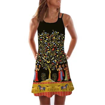 Vintage Women Dress Robe Femme Summer Vintage Sleeveless Elbise 3D Floral Print Bohe Tank Short Mini Dress Vestidos Mujer 2019
Vintage Women Dress Robe Femme Summer Vintage Sleeveless Elbise 3D Floral Print Bohe Tank Short Mini Dress Vestidos Mujer 2019
