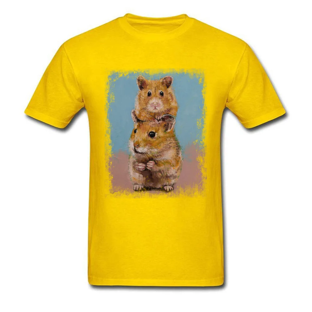 HAMSTERS Men Company cosie Tops Tees Round Collar Summer/Autumn Cotton T Shirt Geek Short Sleeve T Shirts Wholesale HAMSTERS yellow