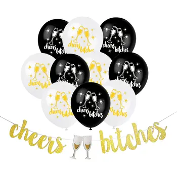 ZLJQ 11pcs Cheer Bitch Balloons Banner for Hen Night Out Bachelorette Gathering Adult Party Game Wedding Party Decoration
ZLJQ 11pcs Cheer Bitch Balloons Banner for Hen Night Out Bachelorette Gathering Adult Party Game Wedding Party Decoration