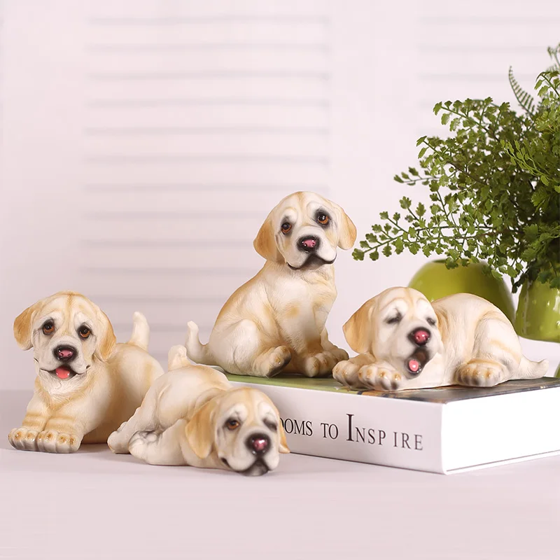 Image Lovely dogs Small Ornaments Home Furnishing Decor Creative Gift Animal Ornaments Simulation Resin Crafts Decoration Animal Dog