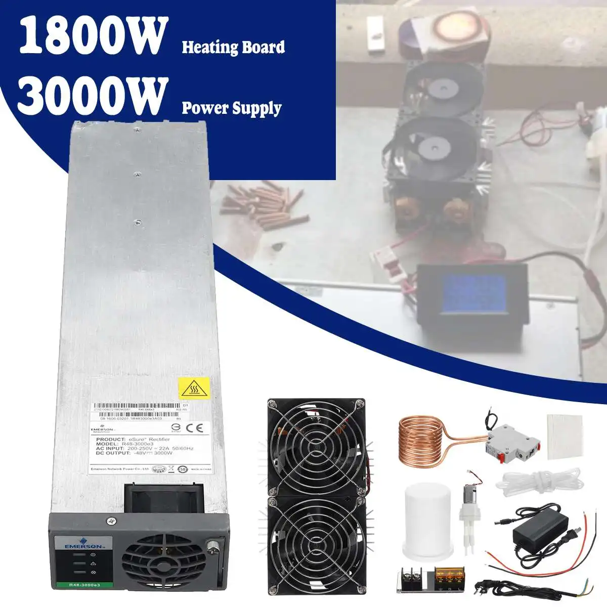 1800W ZVS Induction Heater Induction Heating Machine PCB Board Module Flyback Driver Cool Fan+48V 3000W Power Supply+ +Coil+pump
1800W ZVS Induction Heater Induction Heating Machine PCB Board Module Flyback Driver Cool Fan+48V 3000W Power Supply+ +Coil+pump
