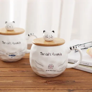 2018 New Cute Cat Mug Cartoon Ceramic Coffee Cup Ms. Gift Breakfast Cup With handle lid Ceramic spoon
2018 New Cute Cat Mug Cartoon Ceramic Coffee Cup Ms. Gift Breakfast Cup With handle lid Ceramic spoon
