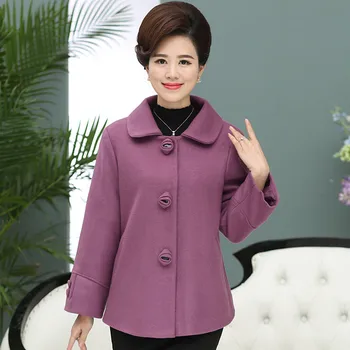 Women Woolen Blends Coats Single Breasted Autumn Winter Warm Jacket Female Casual Plus Size Wool Outwear Mother Clothing A3559
Women Woolen Blends Coats Single Breasted Autumn Winter Warm Jacket Female Casual Plus Size Wool Outwear Mother Clothing A3559