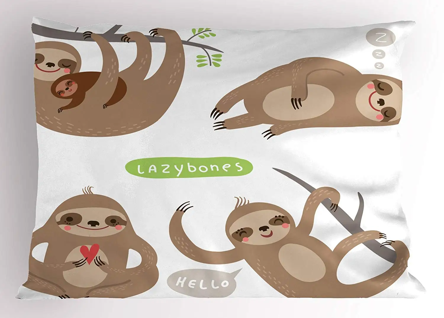 Sloth Pillow Sham Childish Pattern of Funny Cute Lazy Sloths Hugging Family Romance Love Decorative Standard King Size Printed
Sloth Pillow Sham Childish Pattern of Funny Cute Lazy Sloths Hugging Family Romance Love Decorative Standard King Size Printed