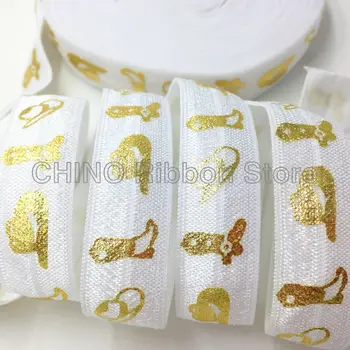 10 yards 5/8" Cowboy Hat Boots Fold Over Elastic Gold Foil White FOE Ribbon for Elastic Hair Band DIY Headwear Hair Accessory
10 yards 5/8" Cowboy Hat Boots Fold Over Elastic Gold Foil White FOE Ribbon for Elastic Hair Band DIY Headwear Hair Accessory
