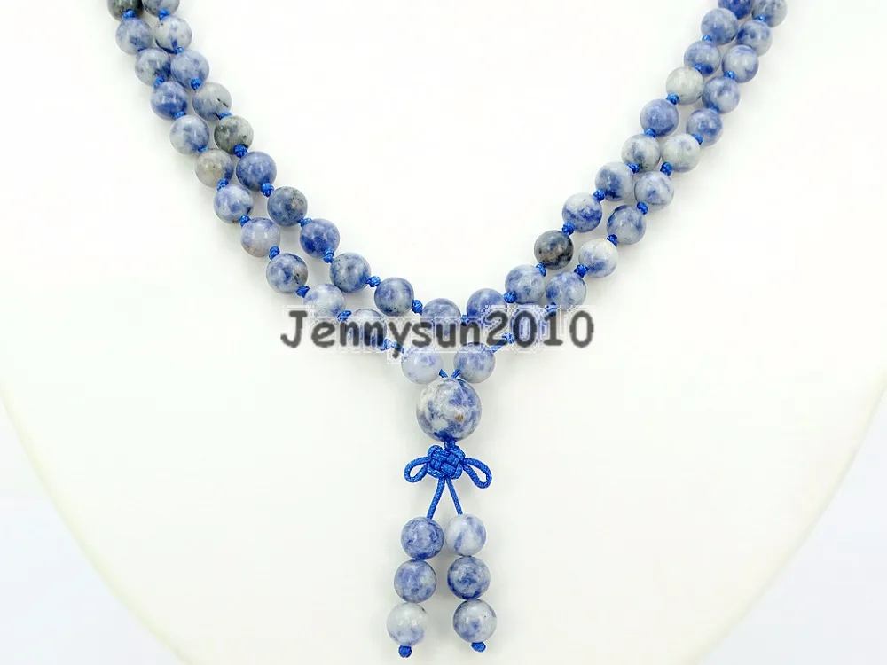 Natural Blue Spot 6mm Gems Stone Buddhist 108 Beads Prayer Mala Knot Necklace Multi-Purpose 5Strands/Pack
Natural Blue Spot 6mm Gems Stone Buddhist 108 Beads Prayer Mala Knot Necklace Multi-Purpose 5Strands/Pack