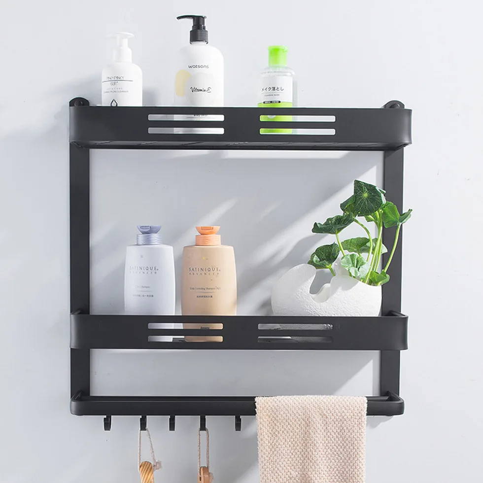 Wall Mount Black Aluminum Bathroom Shelf Shower Caddy Bath Rack with Bar and Hook for Towel Shampoo Shelves Storage Kitchen
Wall Mount Black Aluminum Bathroom Shelf Shower Caddy Bath Rack with Bar and Hook for Towel Shampoo Shelves Storage Kitchen
