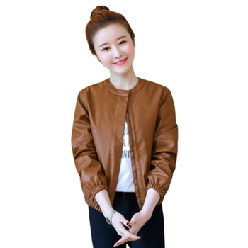 Fashion Spring Autumn Women PU Faux Leather Jacket 2018 Female O-Neck Slim Short Motor Outwear Coat Casaco Feminino Coat F751
Fashion Spring Autumn Women PU Faux Leather Jacket 2018 Female O-Neck Slim Short Motor Outwear Coat Casaco Feminino Coat F751