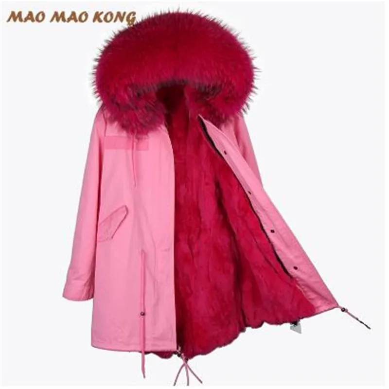 2019 Winter New Women Coat Real Rex Rabbit Fur Liner Jacket Long Slim Parkas With Large Raccoon Fur Collar Hooded Brand Style
2019 Winter New Women Coat Real Rex Rabbit Fur Liner Jacket Long Slim Parkas With Large Raccoon Fur Collar Hooded Brand Style