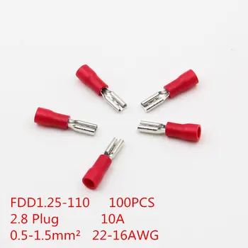 100PCS/ T046 FDD1.25-110 2.8 Plug Female Quick Disconnect Cable Wire Splice Insulation Terminal Connector 0.5-1.5mm2 22-16AWG
100PCS/ T046 FDD1.25-110 2.8 Plug Female Quick Disconnect Cable Wire Splice Insulation Terminal Connector 0.5-1.5mm2 22-16AWG