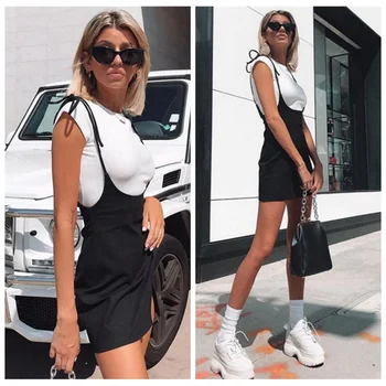 Black White High Waist Women Suspender Skirt Shoulder Strap Bag Hip SlimMini School Wind
Black White High Waist Women Suspender Skirt Shoulder Strap Bag Hip SlimMini School Wind