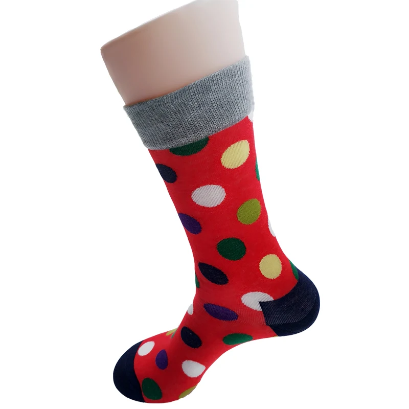 Image New arrival men socks long fashion colorful dot cotton soks male and men s long happy socks mens dress sock