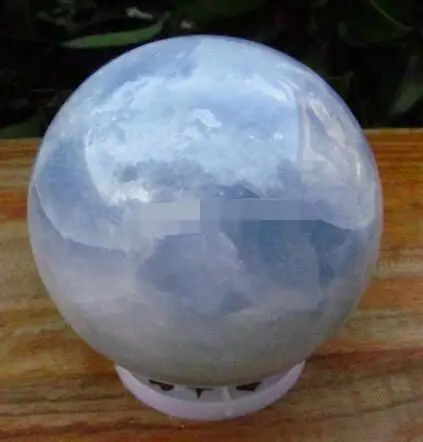 Hot Sell Asian Blue Kyanite Quartz Crystal Healing Ball Sphere Celestite ball +Stan 70mm | Дом и сад