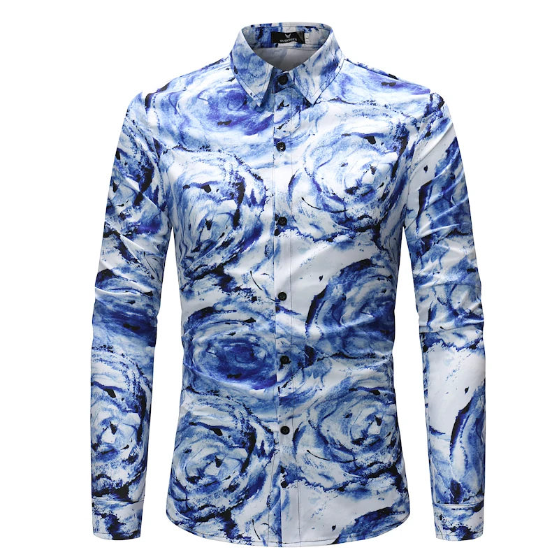 2018 Spring Autumn New Man Long Sleeve men slim blue Shirt plus size Vortex Pattern mens fashion shirts Free shipping 
2018 Spring Autumn New Man Long Sleeve men slim blue Shirt plus size Vortex Pattern mens fashion shirts Free shipping