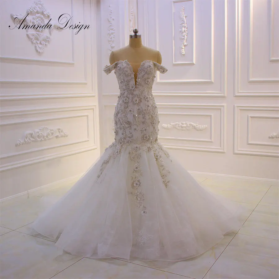 Amanda Design Bride Dress Off Shoulder Sleeves Lace Applique Mermaid Wedding Dress
Amanda Design Bride Dress Off Shoulder Sleeves Lace Applique Mermaid Wedding Dress