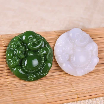 Hetian jade Nephrite Buddha pendant jade Jasper Maitreya Buddha Amulet carving figure Small ornament decoration 2 color optional
Hetian jade Nephrite Buddha pendant jade Jasper Maitreya Buddha Amulet carving figure Small ornament decoration 2 color optional
