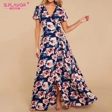 S vestidos De Fiesta De manga corta con escote en V Sexy De verano para mujer(China)