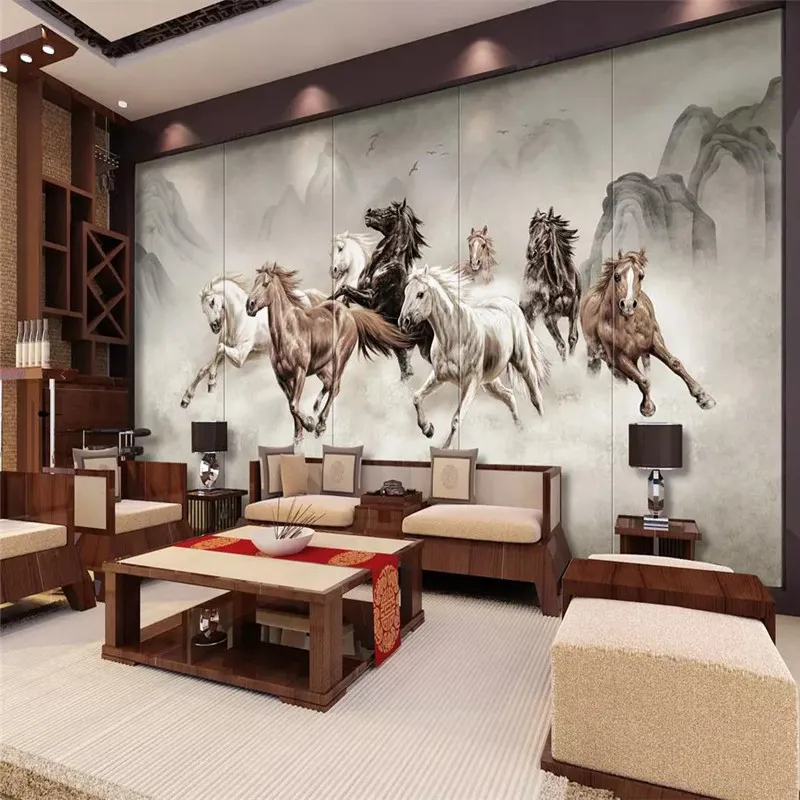 Custom wallpaper art light color horse to success eight horse map TV background wallpaper mural advanced waterproof material
Custom wallpaper art light color horse to success eight horse map TV background wallpaper mural advanced waterproof material