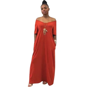Casual Loose Women Dress Africa Clothing Solid Color V-Neck Strapless Short Sleeve Maxi Dress Robe Pocket Summer Bohemian Beach
Casual Loose Women Dress Africa Clothing Solid Color V-Neck Strapless Short Sleeve Maxi Dress Robe Pocket Summer Bohemian Beach