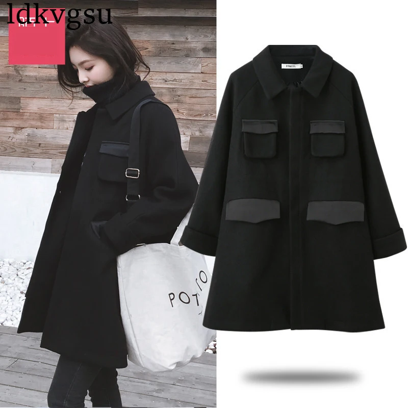 2018 New Autumn Winter Women Coat Korean Clothes Plus Size Cloak Type Solid Color Loose Thick Long Wool Jackets Coat V90
2018 New Autumn Winter Women Coat Korean Clothes Plus Size Cloak Type Solid Color Loose Thick Long Wool Jackets Coat V90