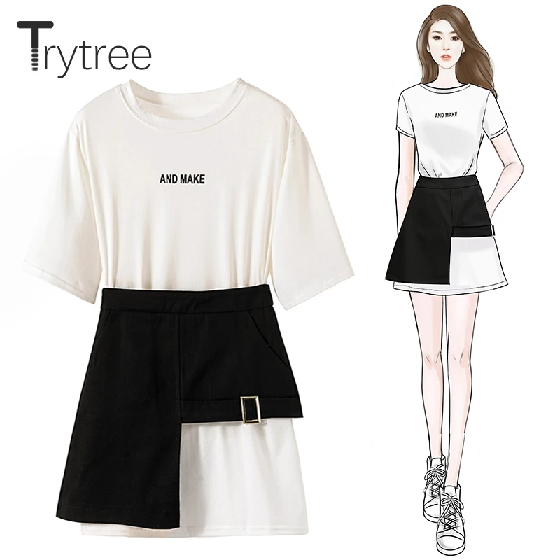 Trytree Summer Autumn Women two piece set Casual Cotton Letter Long Top + Skirt Mini Pockets Zippers Polyester Suit 2 Piece Set
Trytree Summer Autumn Women two piece set Casual Cotton Letter Long Top + Skirt Mini Pockets Zippers Polyester Suit 2 Piece Set
