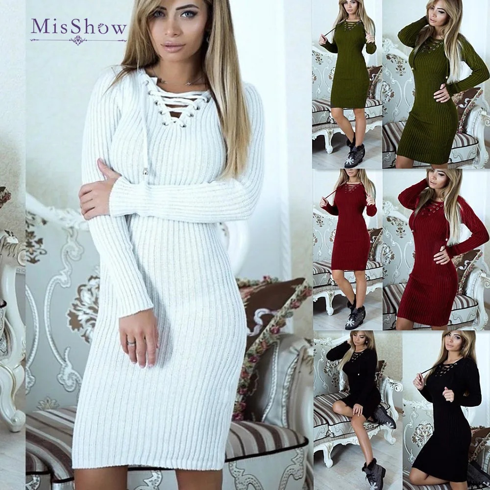 V Neck Long Sweater Women Long Bodycon Dress Long Sleeve Rib Knitted Sweater Dress Autumn Knee Length Female Robe Femme
V Neck Long Sweater Women Long Bodycon Dress Long Sleeve Rib Knitted Sweater Dress Autumn Knee Length Female Robe Femme