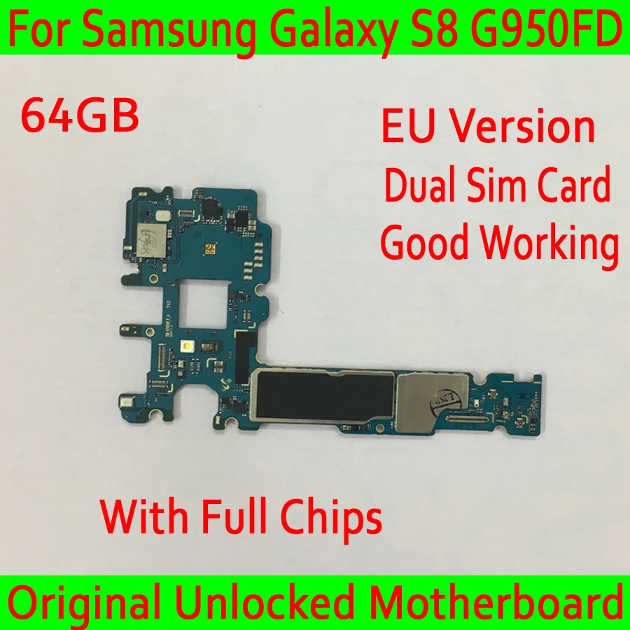 Original unlocked For Samsung Galaxy S8 G950FD Motherboard Dual Sim Card, EU Version for Samsung Galaxy S8 G950FD Mainboard 64GB
Original unlocked For Samsung Galaxy S8 G950FD Motherboard Dual Sim Card, EU Version for Samsung Galaxy S8 G950FD Mainboard 64GB